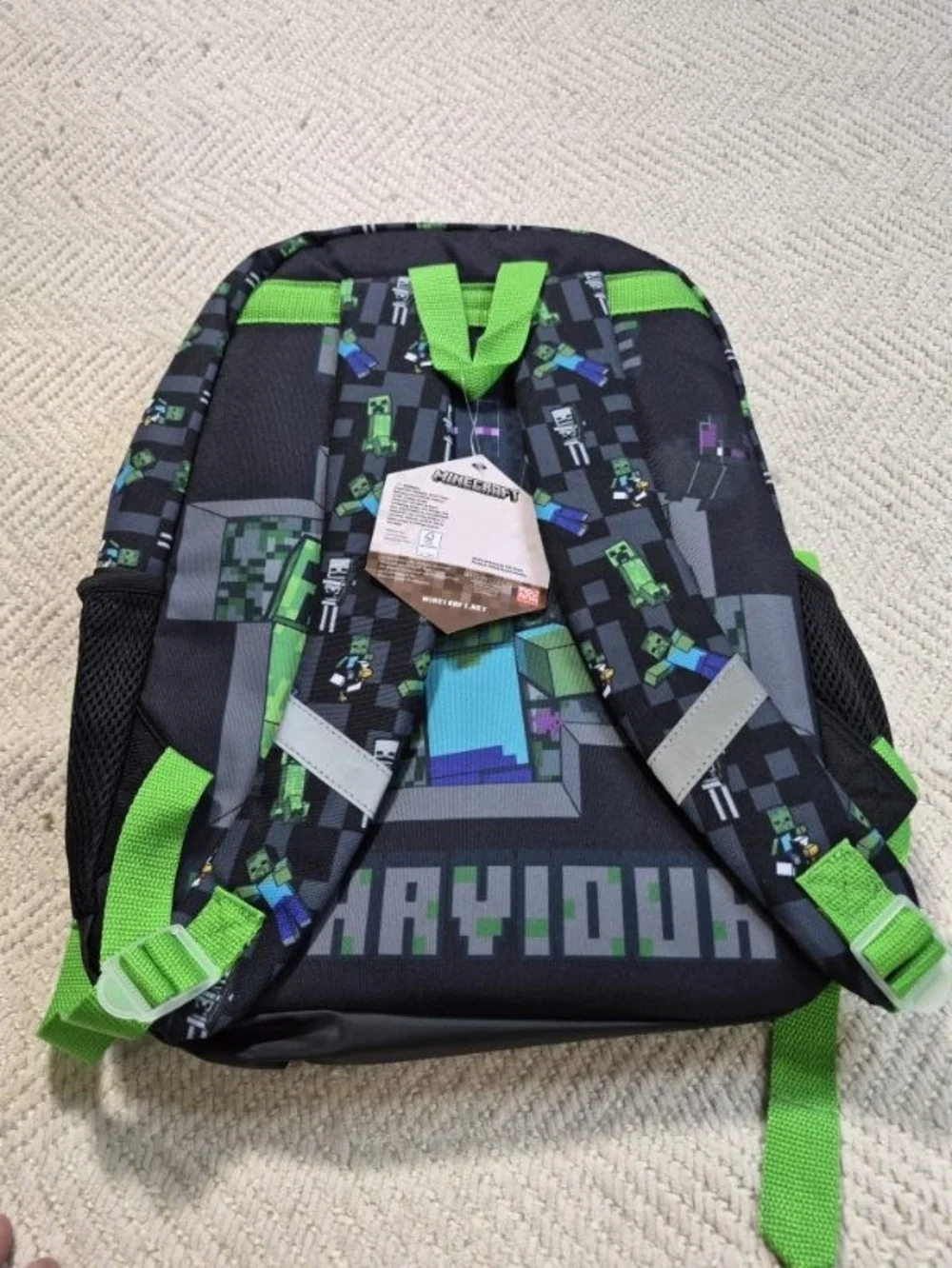 Minecraft Kids Green and Blue Backpack - Official Minecraft Design